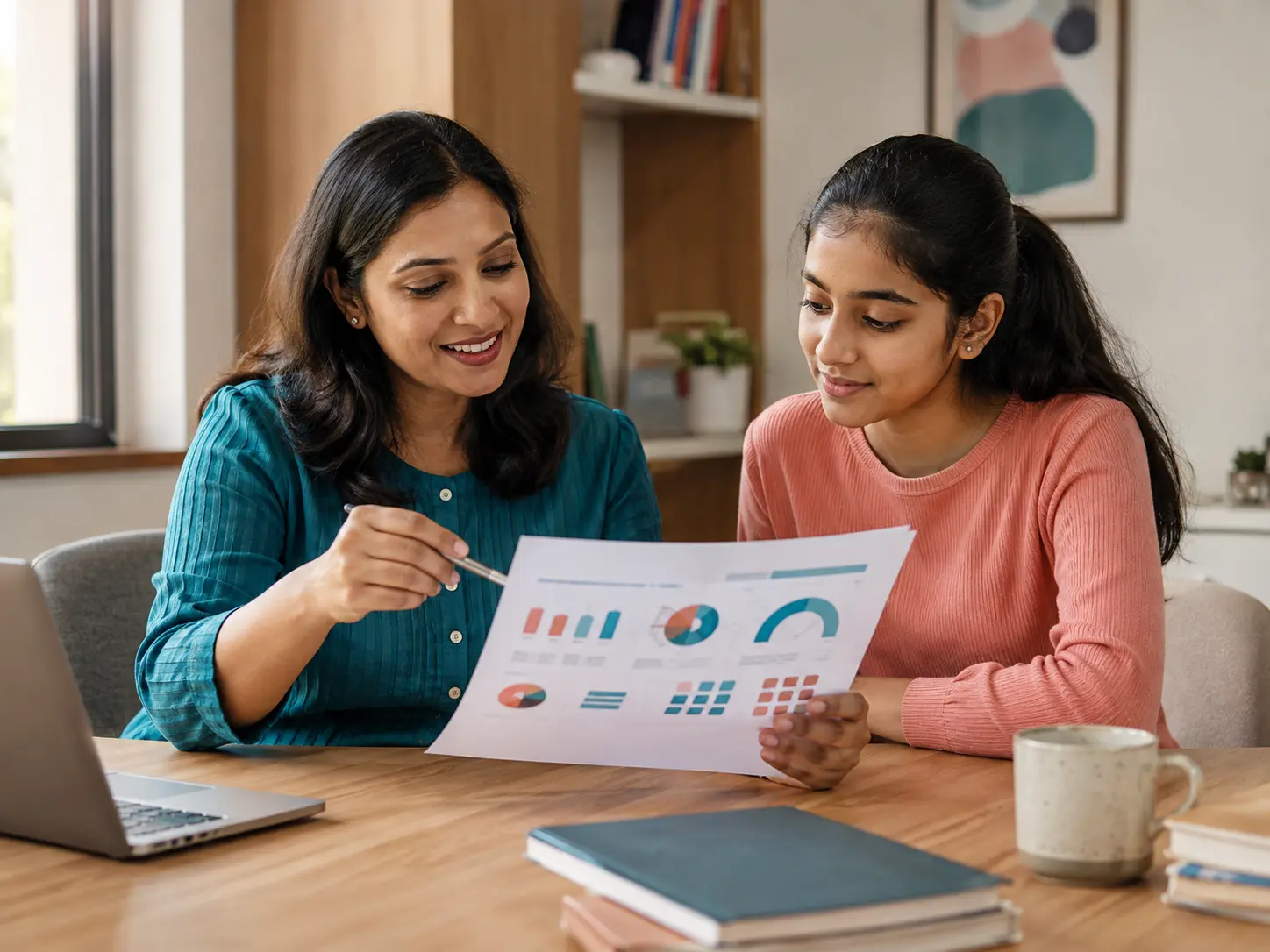 Counsellor guiding a student through a personalized strengths report