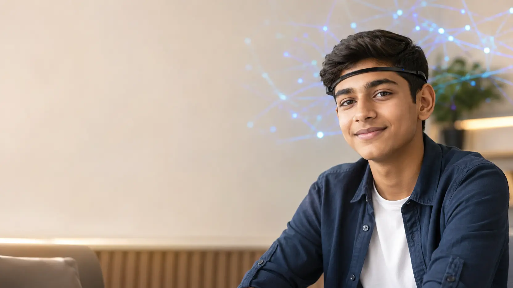 Student participating in a guided cognitive discovery session